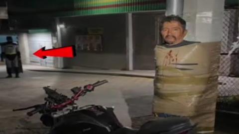 Ο... Batman του Μεξικό: παίρνει τον νόμο στα χέρια του και δένει κλέφτες σε κολώνες!